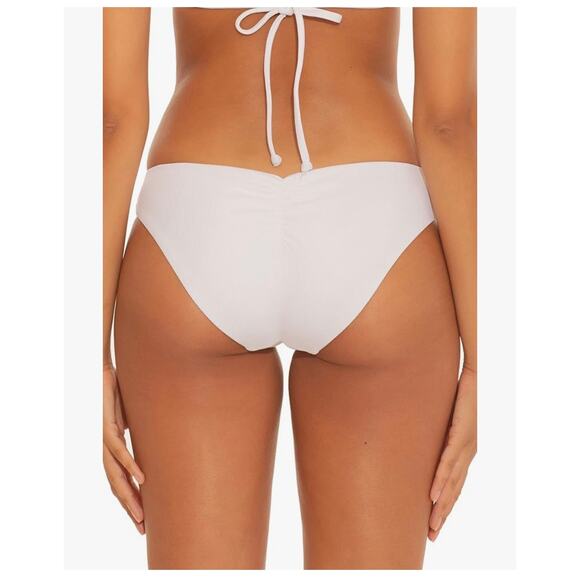 Becca Rebecca Virtue White Moon Ridge Hipster Adela Ribbed Bikini Bottoms Large - Picture 2 of 9